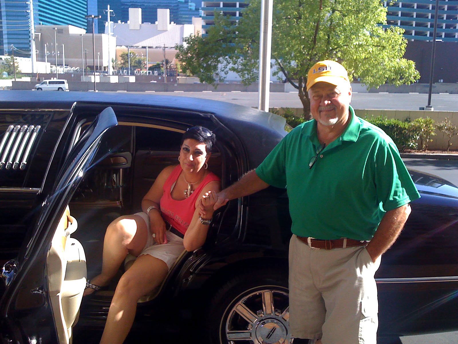 Gary Page and Francine beside a Rolls-Royce